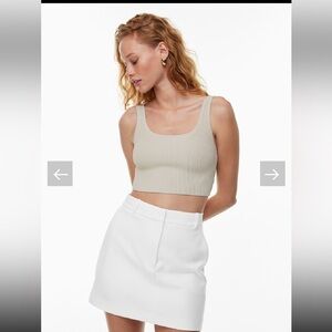 Babaton Aritzia  Sculpt Knit
Squareneck Cropped Tank Taupe Size Small